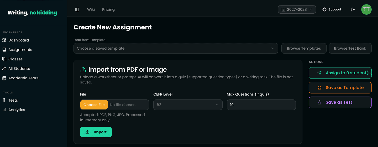 Create & assign in seconds